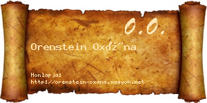 Orenstein Oxána névjegykártya